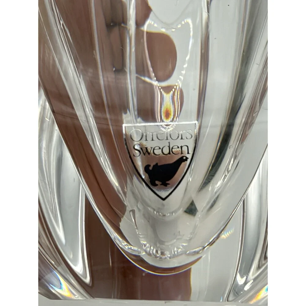 Orrefors Art Crystal Belle Tulip Vase Bowl Votive Candle Holder Johannson 4”